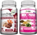 GreeNatr Energy Boost Plus Menopauza wsparcia Bundle: Nasz suplement Mushroom zapewnia naturalną energię Boost, Promowanie trwałej witalności + Ziołowy zespół menopauzy dla gorących błysków, nocne poty