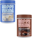 Szczęśliwy Viking Vanilla i Czekoladowy Protein Powder, przez Venus Williams, 20G Białko, Niski Carb, Keto, Wegan, Gluten- Free, Superfoods, Kompletny posiłek zastępowania, 2 kanistry (24 oz. Każda)