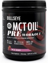 Bullseye MCT Oil Pre Workout Supplement - Monhydrat kreatora, Triglicerydy średniego łańcucha, Beta Alanina, Kofeina, L- Citrulina, Muscle Gainer, Focus, Endurance, Energia -20 Służenie - Wild Berry