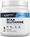 Przezroczyste Labs BCAA Glutamina - 8000 Mg proszku BCAA z L glutaminy do odtworzenia po treningu, wzrost mięśni, & Zwiększona wytrzymałość - 30 Służenia, Lemoniada truskawkowa