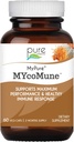 PURE ESSENCE LABS MYcoMune Immune Support Supplement - Concentrated Organic Mushroom Powder Extract - Reishi, Lion's Mane, Cordyceps, Chaga, Shiitake, Maitake - 60 Caps