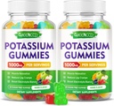Cytrynian potasu Gummies 1000mg, Gummies suplement potasu o dużej mocy dla dorosłych Kobiety & Mężczyźni, Wsparcie Kurcze nogi & Mięśnie zdrowia, Cukier - Free, Mieszanka Fruit Flavor, 120 Count