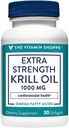 Witamina Shoppe Extra Siła oleju kryla - MSC Certyfikowany Zrównoważony - 1000 MG (30 Softgels)