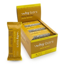 Dlaczego Bary, Bary protein, Zesty Lemon, 2.04 Bary Ounce (Pack of 12 Bary protein) - Superfood bar protein, Gluten Free, Nie GMO, Organic, Wegan, Proste Składniki