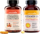 NatureWise Curcumin Turmeric 750mg & Witamina D3 1000iu dla Joint, Kości, Wsparcie immunologiczne [90 Count, 360 Count]