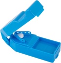 EZY DASE Pill Cutter i Splitter z dispenser, Cuts Pills, Witaminy, Tablety, Stal nierdzewna Ostrze, Travel Sized, Bezpiecznie Cut Pills i witaminy, Łatwy w użyciu, Kolor może Wary, BPA Free
