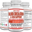 Blood Circulation & Vein Supplement Supplement, 90 Czapki, Pomaga ze Spider and Varicose Veins, Wspiera Statki, Noga i zdrowie układu krążenia z Niacyna, Ginger, Cayenne Pepper