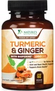 Kurkumina Kurkumina suplement 1950mg - 95% Kurkuminoidy z organiczną Turmeric & Ginger, BioPerine Black Pepper dla najlepszej absorpcji, Natural 's Vegan Joint Support, Non-GMO, Butelkowane w USA - 60 Kapsułki