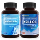 BioEmblem Triple Magnezu Complex and Antarctic Krill Oil, Wspiera Sleep and Brain Health, Heart and Joint Health, Promotes Cardioviral Health, oraz Wspiera Relaks