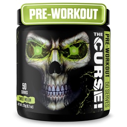 JNX SPORTS Klątwa! Wstępne ćwiczenia Proszek dla mężczyzn i kobiet, Kofeina, Beta- Alanina, Kreatyna, L- Cytrulina, 50 Sługi, Słodki Melon Flavor - Wzmocnienie energii, Siła i Focus