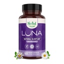 Nested Naturals Luna Sleep Aid - Non-Habit Forming Natural Sleeping Pills dla dorosłych z naturalnie zasolone składniki - Valerian Root, Melatonin, Rumianek, Lemon Balm i więcej - 60 Kapsułki Wegan