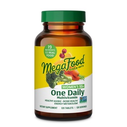 MegaFood Women 's 55 + One Daily Multivitamin for Women - z witaminą A, C, D3 & E dla optymalnego wsparcia starzenia - Plus Real Food - Bone & Immune Supplement - Wegetarianin - 120 Tabs