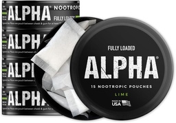 W pełni załadowane Pouches Alpha Nootropic (Lime) - 5 Puszek - 15 Pouches per can - Skuteczna Dostawa Nootropiczna, Wymiana Pouch Nic - Szybsza absorpcja, Alpha GPC, L- Tyrosine, GABA