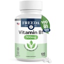 Freeda Witamina B1 Tiamina 100mg - Wspiera metabolizm energii, Zdrowie układu nerwowego - Kosher, Wegan, Gluten wolny - HCl tiaminy 100 mg Witamina B 1 - Czysty Vit B1 Witamina Tiamina B1 Suplement (100 Ct)