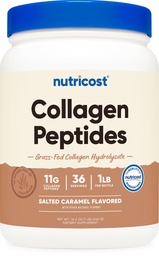 Nutricost Collagen Peptydes Powder 1LB (454 G) (Sól karmelowa) - Hydrolizat kolagenu bydła karmionego trawą