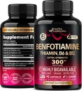 Benfotiamina 300 mg - Wsparcie dla Nerwy, Energia & Metabolizm - Suplement Benfotiaminy Witamina rozpuszczalna w tłuszczach B1 - Wysoka biodostępność i wchłanianie - z tiaminą, Witaminą B12 & B6 - 90 Kapsułki