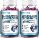2 Pack 3000mg Glukozamina Chondroitin z Gummies i Elderberry MSM, Extra Siła Joint Support Health, Elastyczność, Przeciwutleniacz, Suplement immunologiczny Gummy dla dorosłych, Mężczyźni i kobiety 120 Liczby