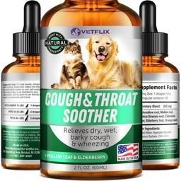 Karnawał Kaszel Leczenie psów i kotów - Made in USA - Dog Allergy & Cat Asthma Relief - Mullen Leaf & Elderberry Blend - Suchy, Wet & Barky Cough Relief dla psów i kotów - Wszystkie Breeds & Size - 2 Fl Oz