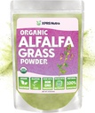 XPRS Nutra Organic Alfalfa Proszek - Premium Vegan suplement bogaty w wapń, Przeciwutleniacze, Witaminy - Rolnik Alfalfa Suplement dla dzieci i dorosłych - Vegan Friendly Healthy Leaf (4 unce)