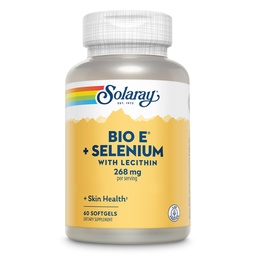 Bio Witamina E 400 IU (268 mg) z Selenium 100 μg i Lecytyną - Wsparcie dla tarczycy, przeciwutleniacz i suplement immunologiczny, Wysoka absorpcja, Laboratorium zweryfikowane, 60- dniowa gwarancja, 30 Służenie, 60 Softgels