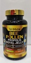 Kapsułki Pszczoła Pollen dla mężczyzn i kobiet, 7- in-1 Formuła z Propolis, Galaretka królewska, Turmeric, Carob & More - Energia, immunologiczne, Pomocnictwo pokarmowe - Bogata w odżywki, Witaminy - 150 Kapsułki