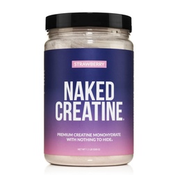 NAKED Kreatyna - Monowodny sok truskawkowy - prawdziwy proszek truskawkowy, brak dodatków, wzrost mięśni, Wegan, Non-GMO, Gluten Free, Soy Free - 45 Sługi