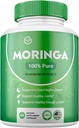 Proszek Moringa Kapsułki Czyste składniki odżywcze - Bogaty Proszek Moringa Wspiera Energy Skin Health Gut Zdrowie Niezbędne witaminy Aminy Acidy (Opakowanie po 1)