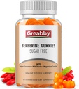 Berberine z Ceylon Cynamon Supplement - Berberine Gummies, Organic Berberine HCL 1200 mg dla dorosłych, Immune System Support, Sugar Free, GMO Free, Gluten Free, 60 Gummies