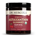 Dr Mercola Organic Astaxanthin Gummies, 30 Służenia (30 Gummies), 4 mg na Podawanie, Suplement diety, Przeciwutleniacz i wsparcie immunologiczne, Certyfikowany Organiczny, Non-GMO