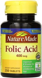 Nature Made Folic Acid 400 µg 250 Count (5 opakowań)