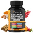 Ceylon Cynamon Kapsułki 3000mg Turmeric 3000mg Jabłko Cydr Ocet 3000 mg Ginseng 2000mg Aloe Vera 2000mg Berberine Supplement 1200mg + Banaba According 124; Bitter Melon Accord 124; Gymnema Accord 124; Ginger Root - 60 Count