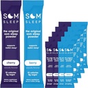 Som Sleep Zero Sugar Sleep Powder Drink Mix, Magnesium, L-Theanine, GABA, Melatonin (3mg), B6, Restful Sleep Support, Sleep Aid Supplement, Vegan, Non-GMO, Gluten-Free, 20 Stick Packs