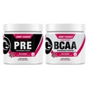 Miodowy Borsuk Wstępny Trening Proszek & BCAA Acidy Amino Proszek Pas 124; Beta Alanina, Kofeina i Witamina C + Elektrolity Witaminy 124; Wegan Keto Cukier wolny & Paleo dla mężczyzn i kobiet 124; 30 Służenie (Wild Berry)