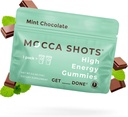Najwyższe stężenie SGC 100mg kofeiny na gumę, 2 Gummies na opakowanie, 12- Pack Mocca Shots czekoladowe Plant-oparte nootropowe Instant Energy z Ginkgo biloba, Theobromine.