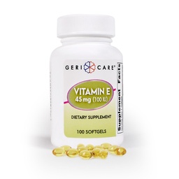 GeriCare wysokiej mocy witamina E kapsułki - 100 j.m. dla skóry i wsparcia immunologicznego, 45 mg 124; 100 Hrabia 124; Organiczna witamina E dla kobiet i mężczyzn