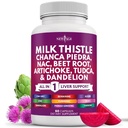 NOWY WIEK Mleko Thistle NAC Chanca Piedra Beet Root Artichock Dandelion Root Astragalus - Plus TUDCA & Ginger - 60 Count