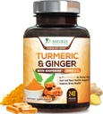 Kurkumina Kurkumina suplement 1950mg - 95% Kurkuminoidy z organiczną Turmeric & Ginger, BioPerine Black Pepper dla najlepszej absorpcji, Natural 's Vegan Joint Support, Non-GMO, Butelkowane w USA - 240 Kapsułki