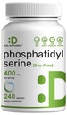Suplement Fosfatydyloseryny, 400mg Serving, 240 Kapsułki - Soi Free Lecytyna Źródło