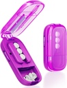 Pill Cutter dla wielu tabletek, Regulowany Pill Splitter, Pill Cutter Splitter dla małych i małych tabletek, Pill Cutters dla małych lub dużych tabletek z Sharp Blad- Purpurowy