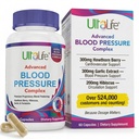 ULTALIFT Supplements Blood Pressure Supplement Complex - Hawthorn Berry, Hibiscus, Czosnek, Forskolina - 14 Witaminy i Zioła, 30 Day Supply in Veggie Kapsułki