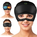 Migrena Relief Cap - 2 w 1 Soothing Ból głowy Relief Cap z odpinaną maską do oczu 20% Dodatkowy żel - Kapelusz na ból głowy dla migreny - Zimne produkty do opatrunku na lód dla stresu, napięcia, kaca i puffy oczu