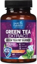 Green Tea Extract Kapsułki - Standaryzowane 45% EGCG & 98% Polifenole - 3X Siła Zielona Herbata Naturalna Energia, Suplement ziołowy z Sercem i przeciwutleniacz Wsparcie dla zdrowia, Butelkowane w USA - 60 Kapsułki
