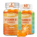 Witamina B1 Gumiaki 100mg dla dorosłych i dzieci, Suplement Tiaminy B1 z 600 mg wapnia, Wspiera układ nerwowy i zwiększa energię, Pomarańczowy aromat, Nie GMO, Wegan, 120 Gumiaki do żucia
